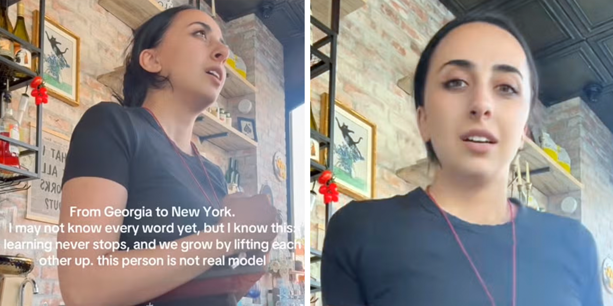 Owner Mariam of Mamali cafe in NYC speaking to rude customer. who told her to 'speak better English.'