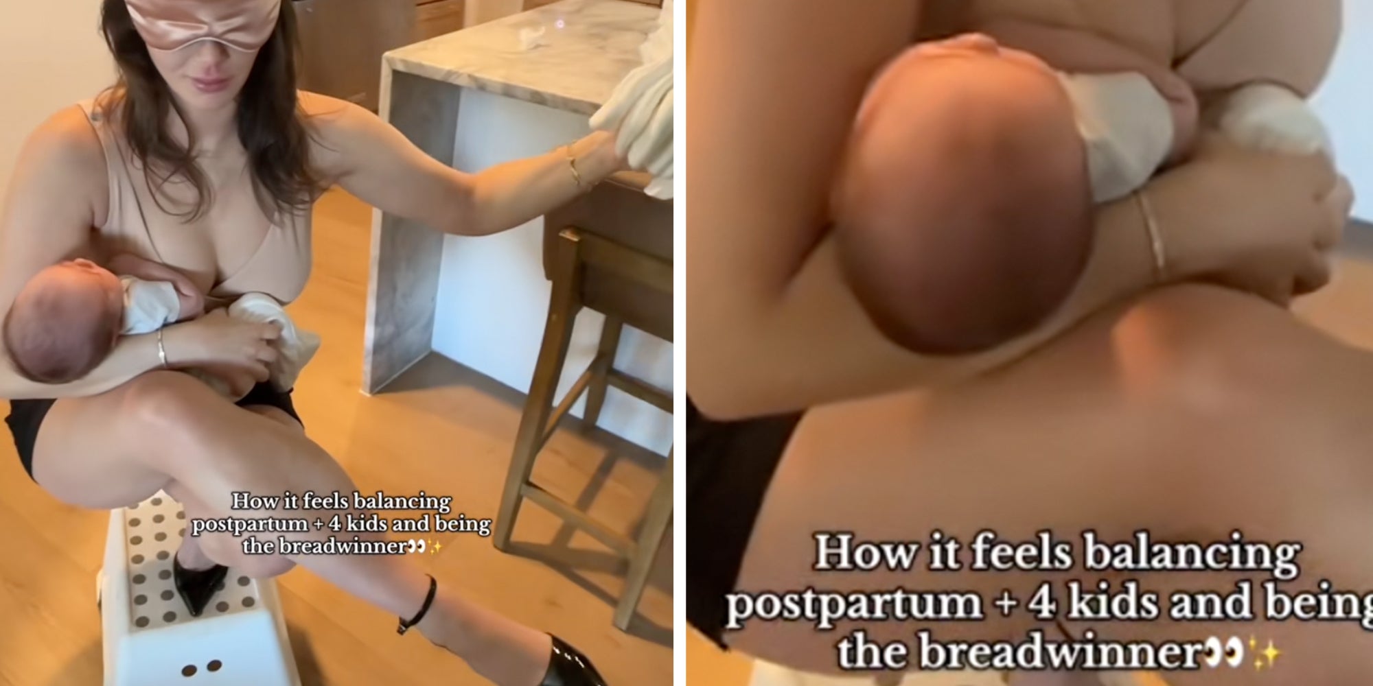 'The Secret Lives of Mormon Wives' star Mikayla Matthews balancing her newborn while doing the Nicki Minaj Stiletto Challenge