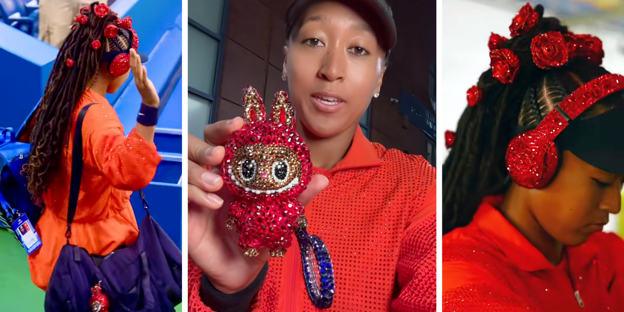 naomi osaka us open look labubu