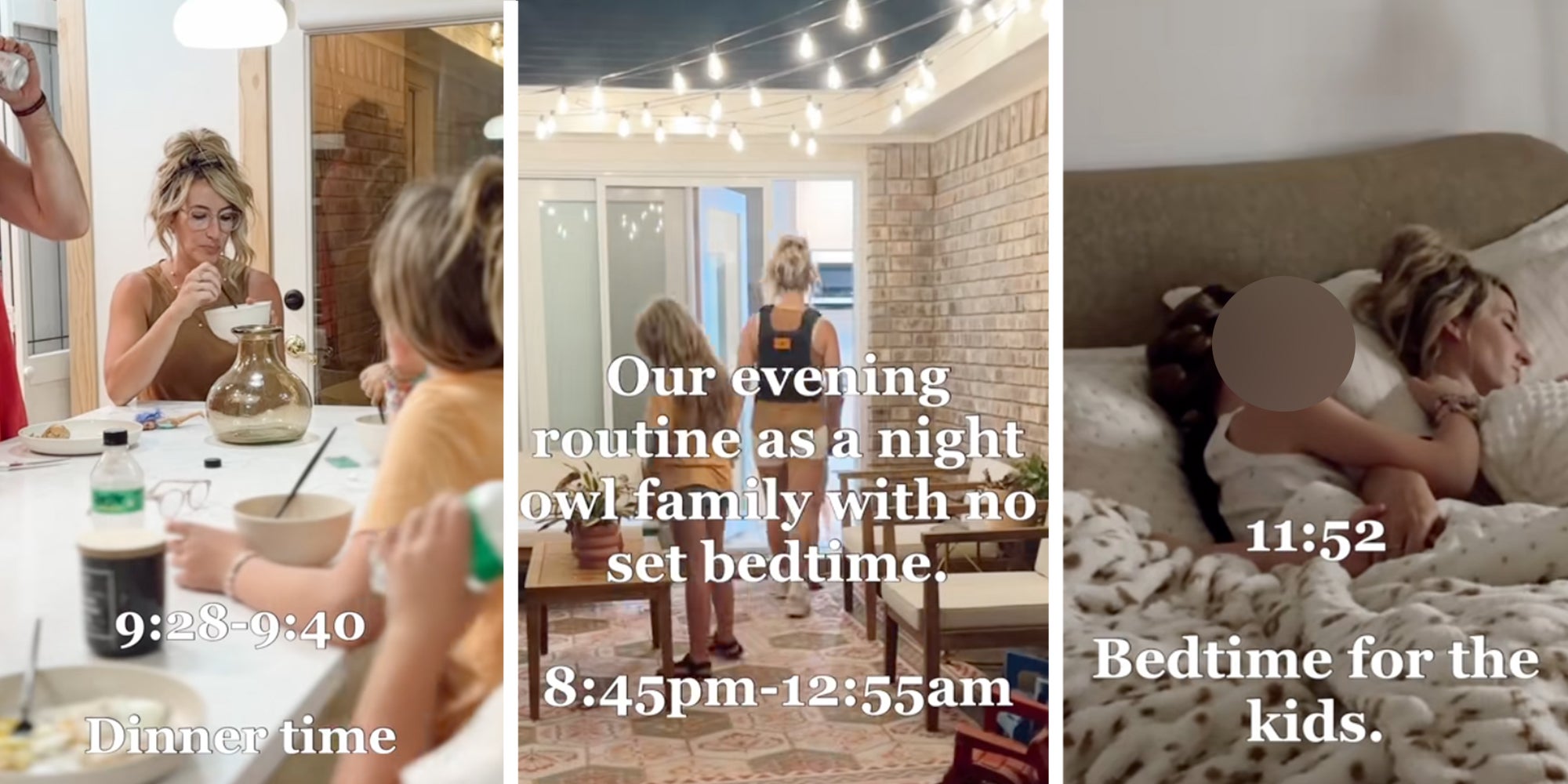 Christian family's 'night owl' routine.