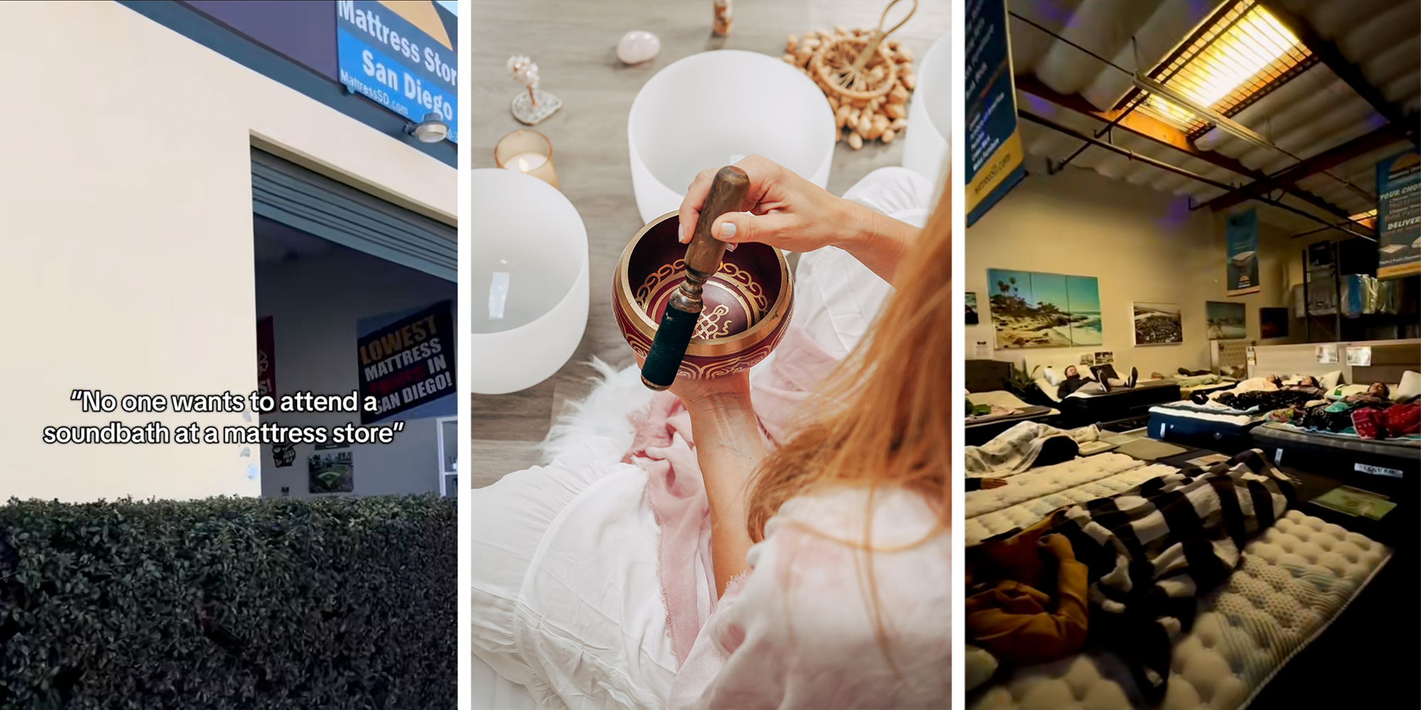sound bath at a mattress store san diego