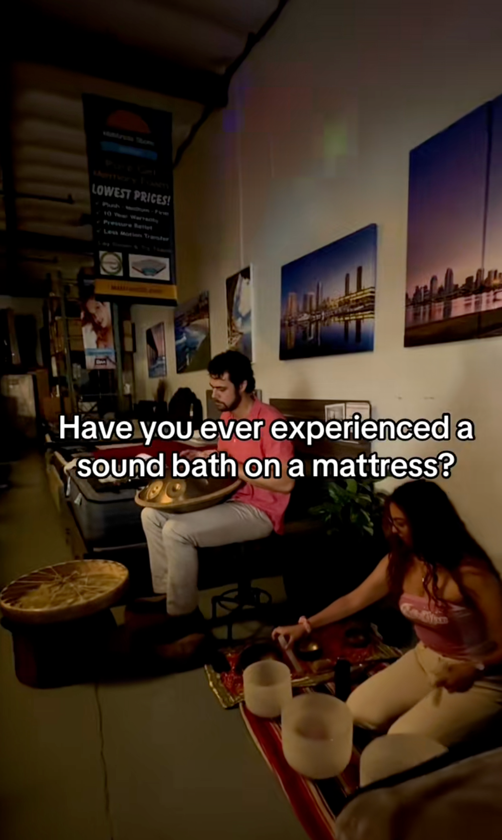 sound bath at a mattress store san diego