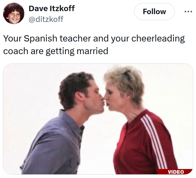 Taylor Swift and Travis Kelce engagement meme with two people about to kiss.