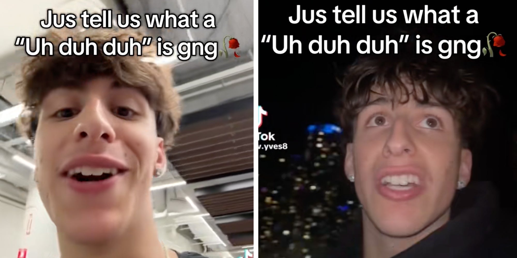 TikToker @luv.yves8, originator of the "uh duh duh" meme on TikTok