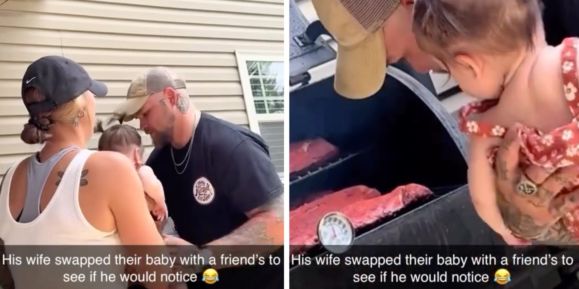 “I’d go insane if my husband failed this bad”: Dad gets dragged for failing to recognize his own baby during a switcheroo prank
