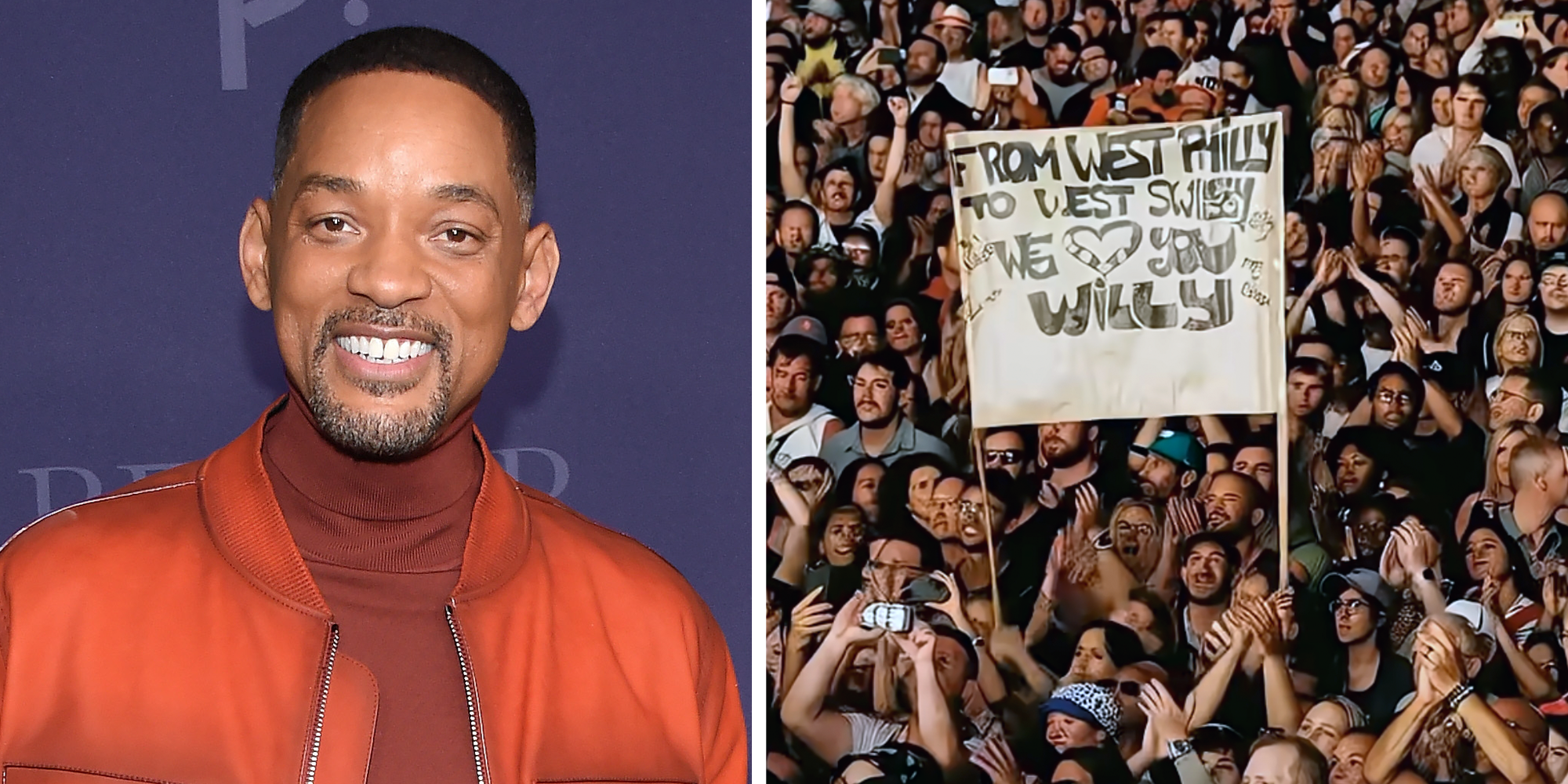 will smith concert video featuring AI crowds