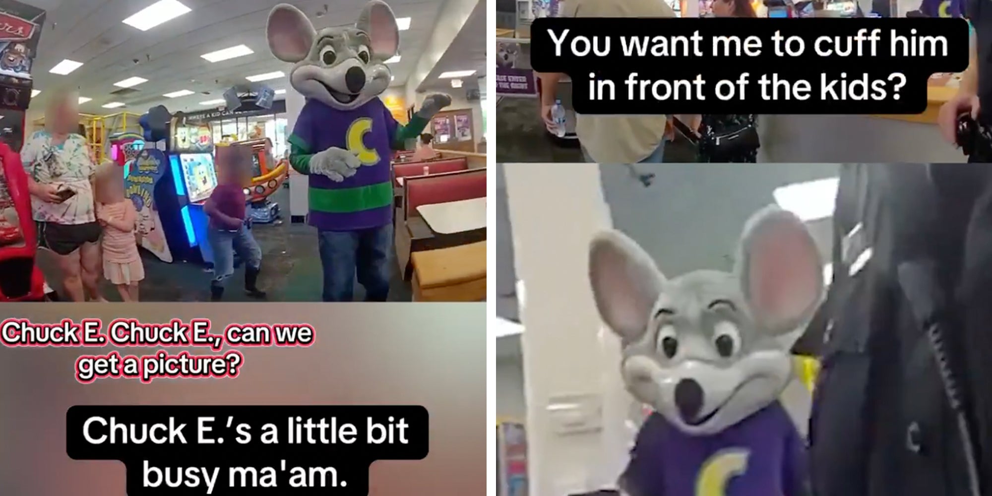 chuck e cheese arrest footage