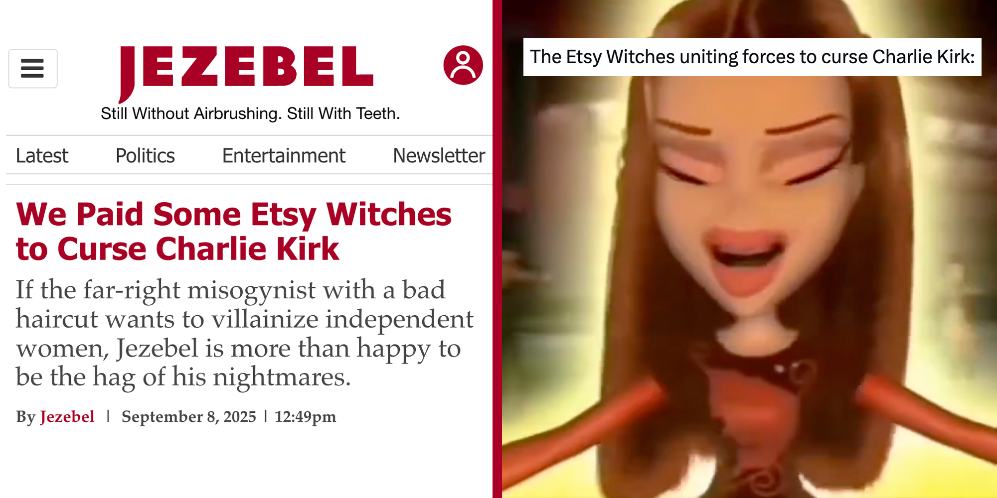 jezebel hires etsy witches to curse charlie kirk