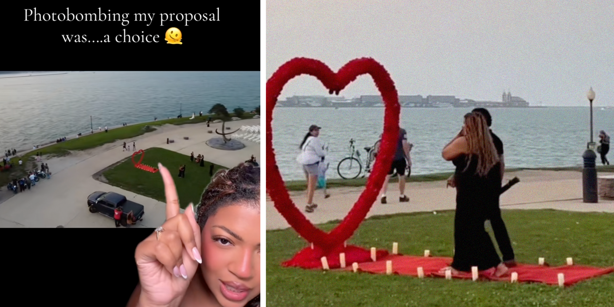 photobombed engagement chicago family walks through