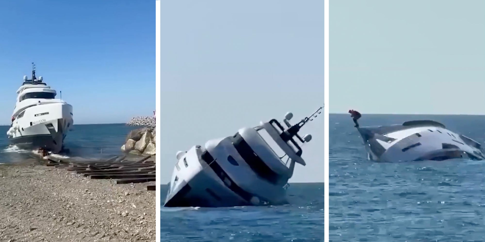 Turkish yacht Dolce Vento sinking 15 minutes into its maiden voyage on the Black Sea