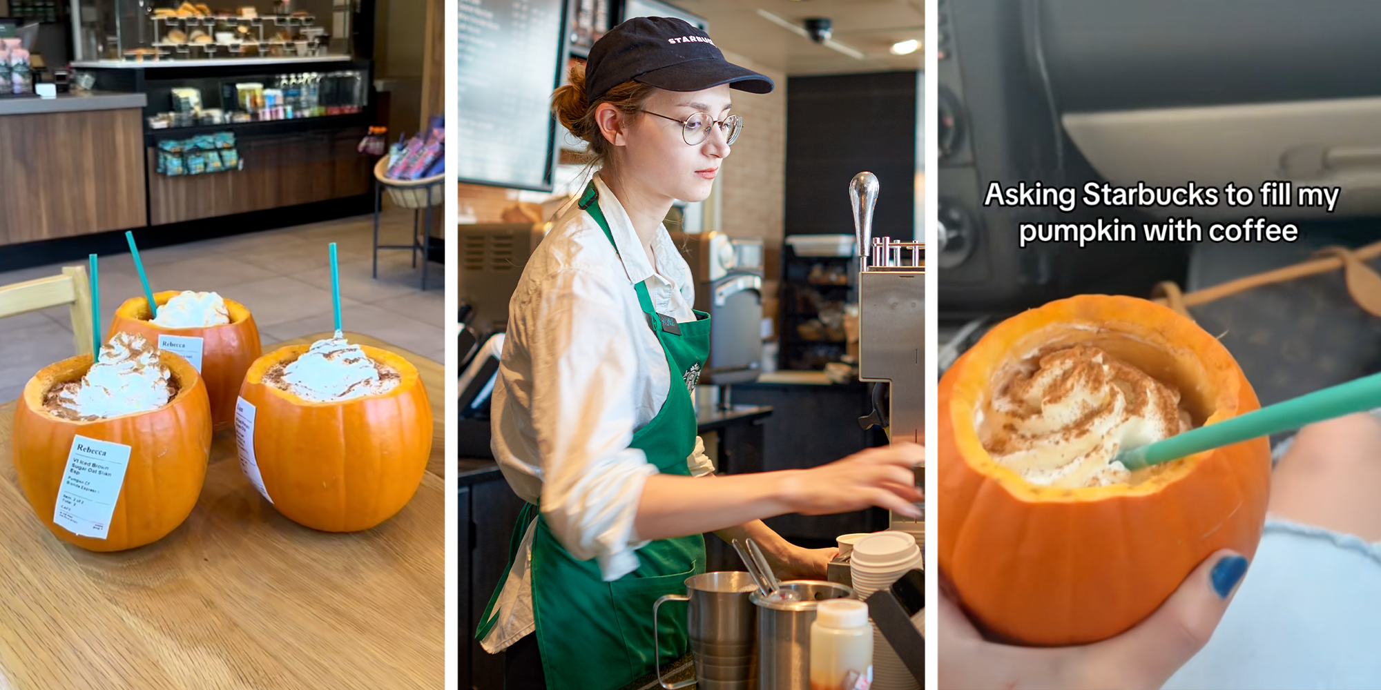 bringing pumpkins to starbucks coffee cup