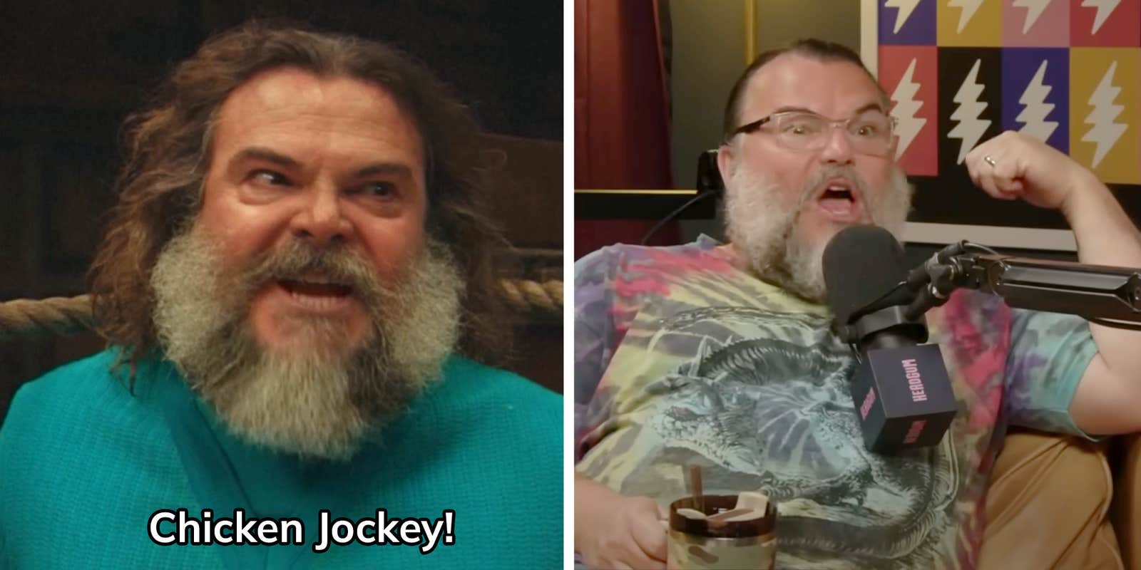 Minecraft Jack Chicken Jack Black on shooting Chicken Jockey scene in Minecraft movie