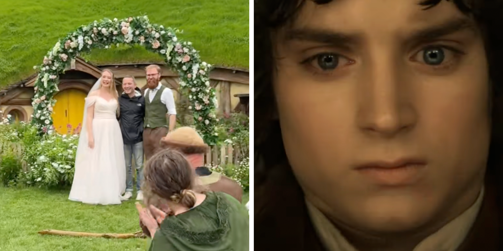 elijah wood crashes wedding in the shire