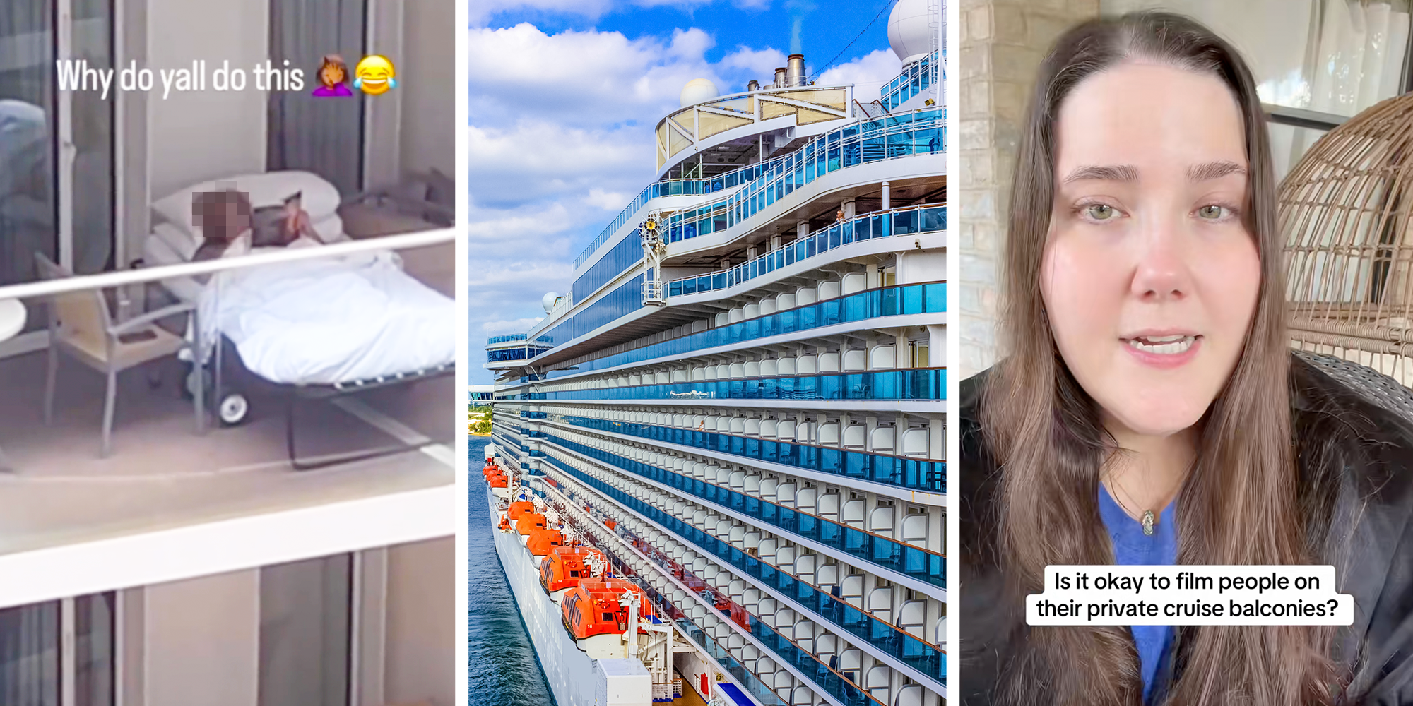 filming people on cruise balconies discourse backlash