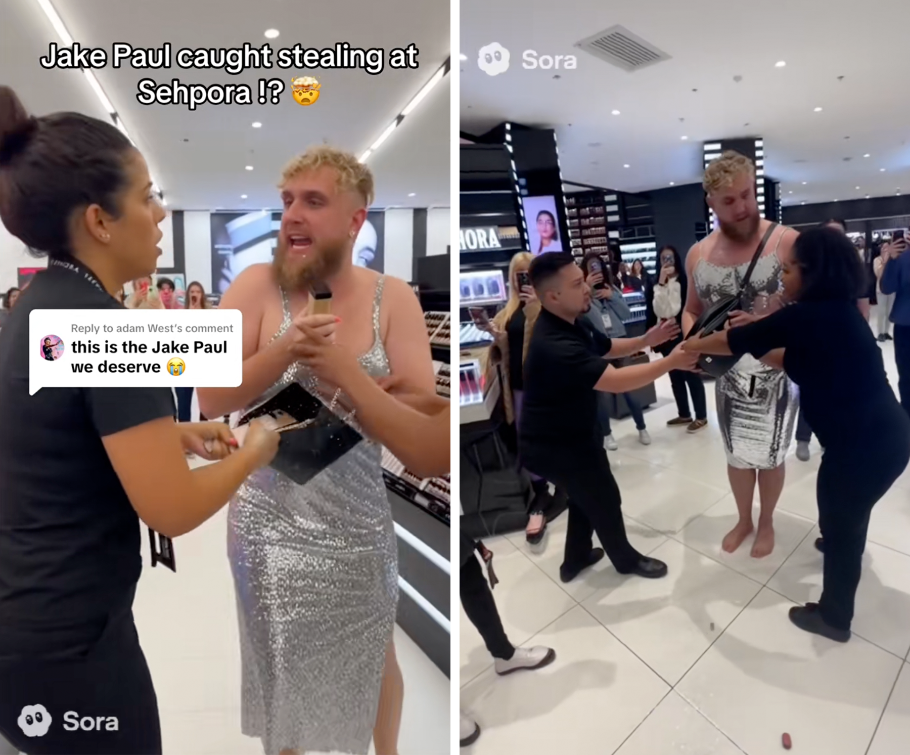 jake paul sora 2 video of stealing from sephora