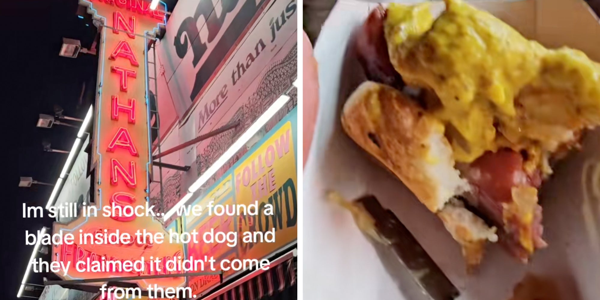 "I'm still in shock": Tourists say they found a razor blade in a Nathan's Famous hot dog