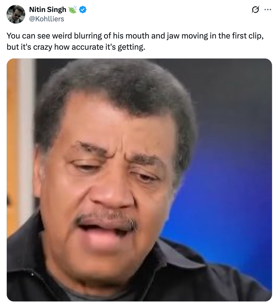 You can see weird blurring of his mouth and jaw moving in the first clip, but it's crazy how accurate it's getting