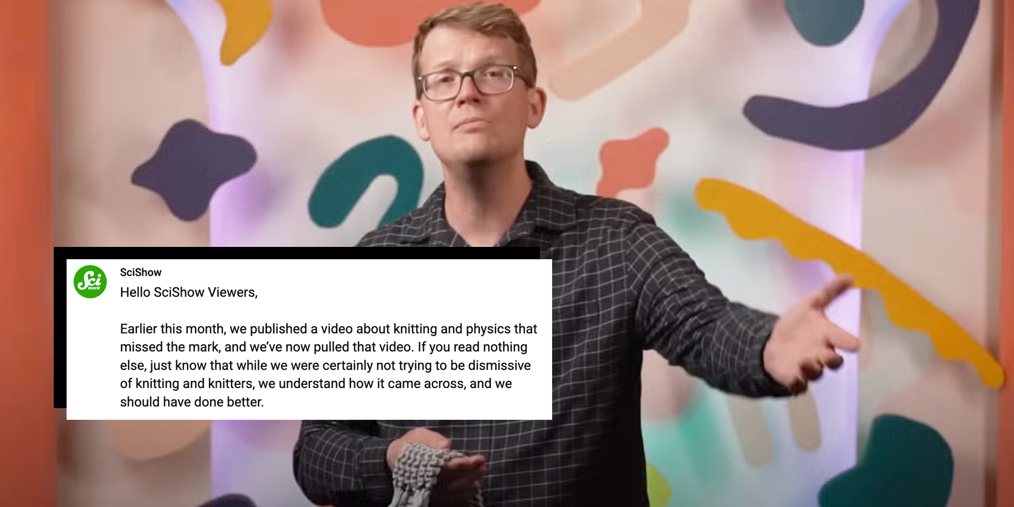 hank green scishow knitting video
