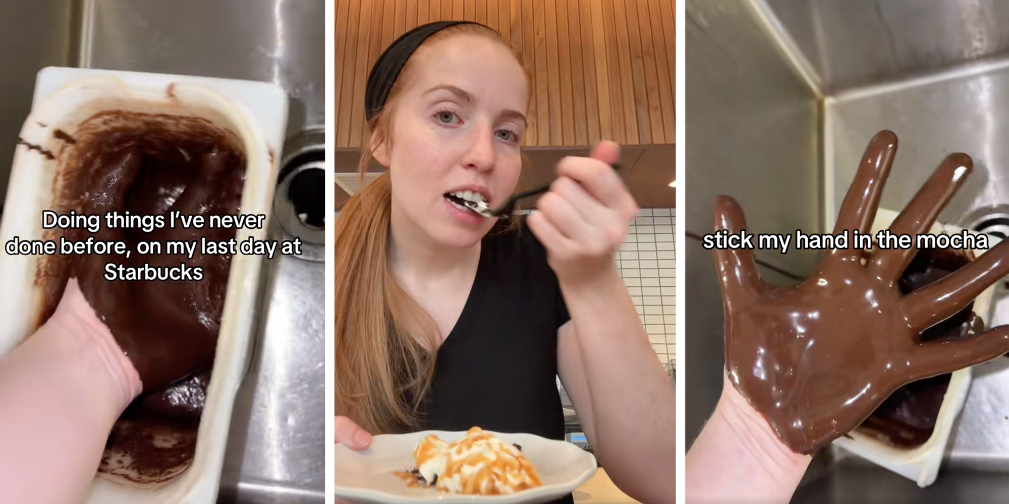 starbucks last day stick hand in mocha