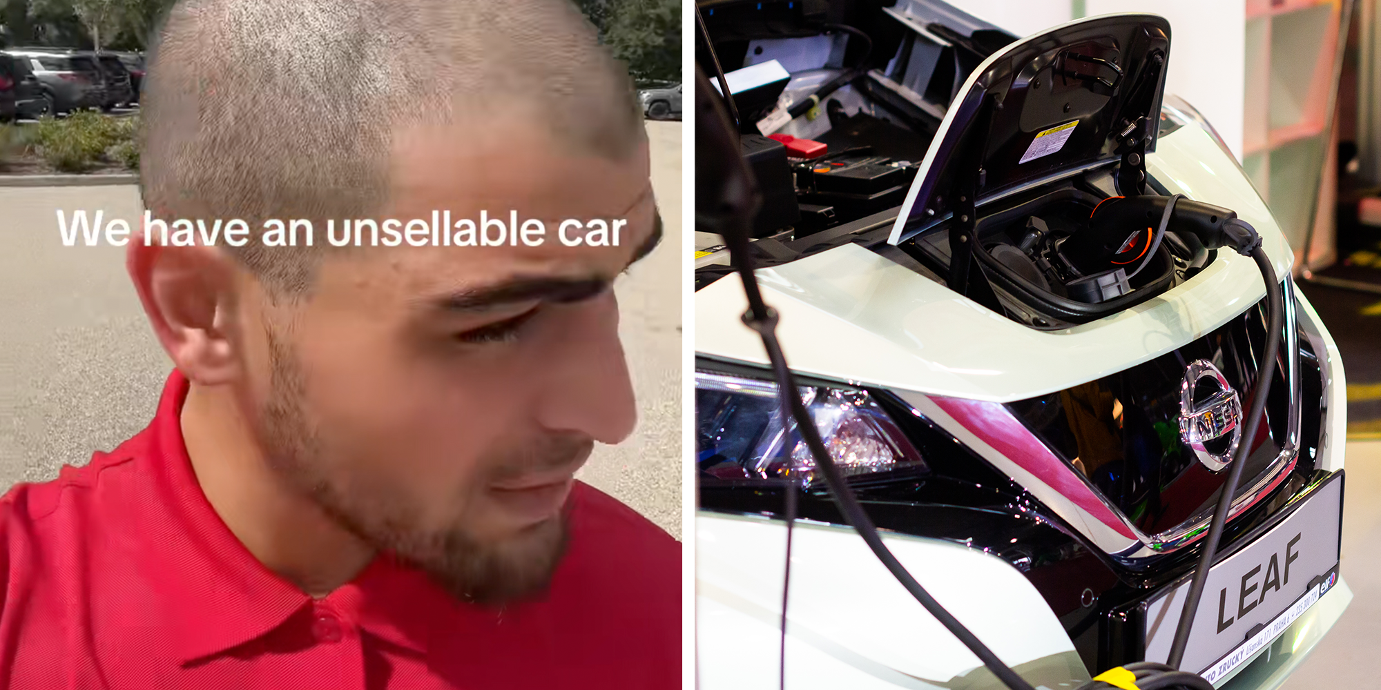 unsellable car nissan leaf fired