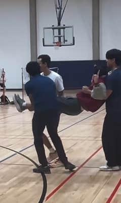 High school "jock" getting carried away after "bullying" a random person at his school.