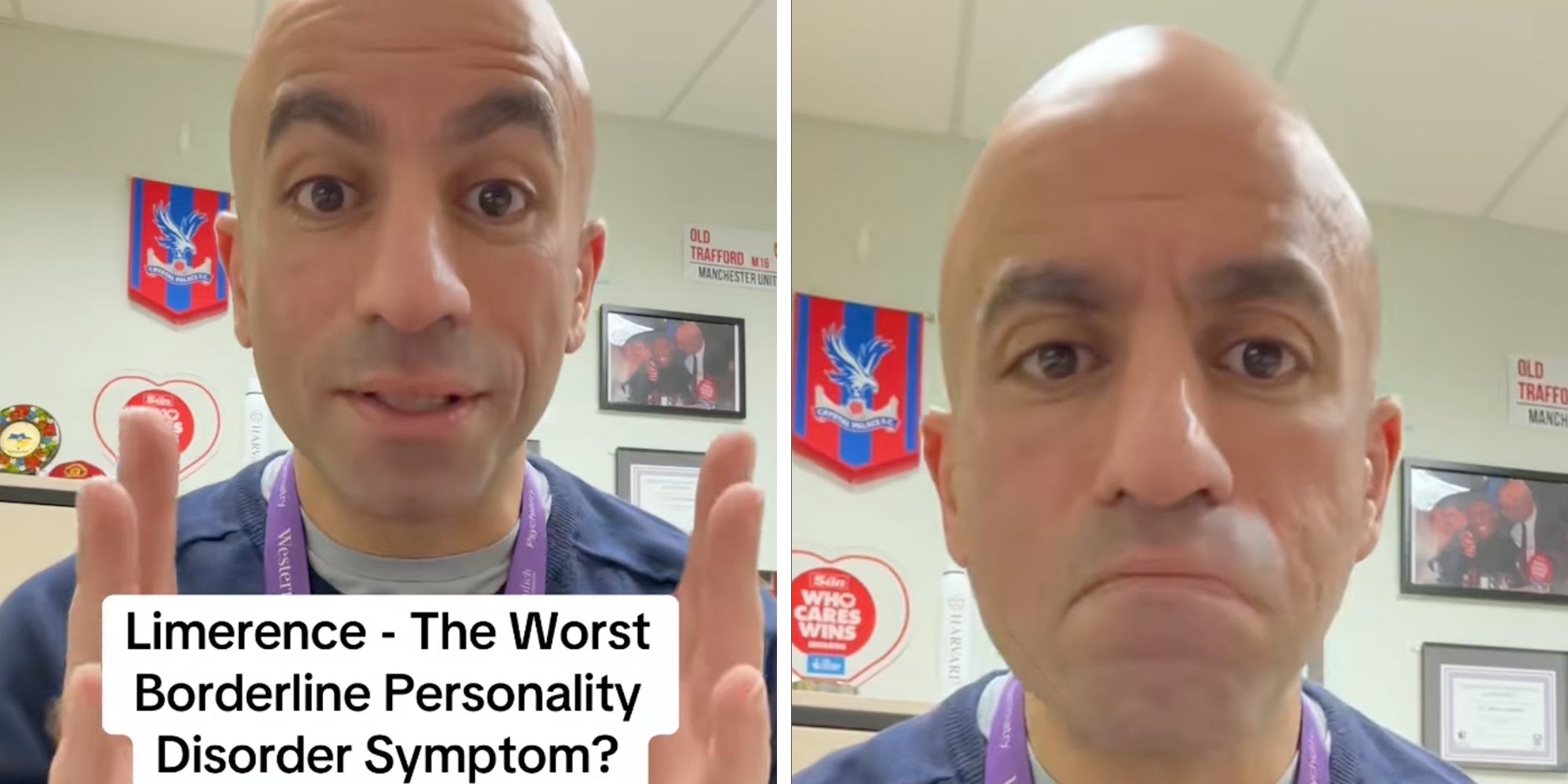 Professor Ahmed Hankir looking into the camera underneath text reading, 'Limerence - the worst borderline personality disorder symptom?'