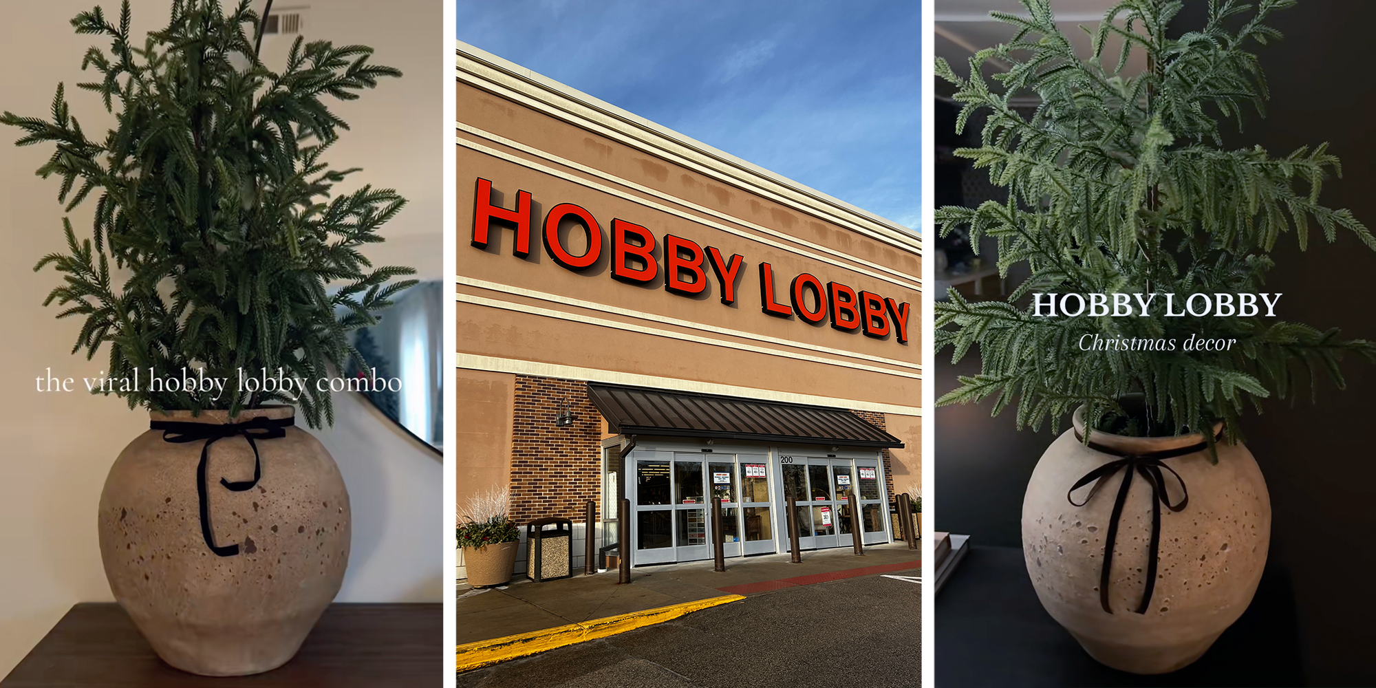viral hobby lobby christmas decor combination pot