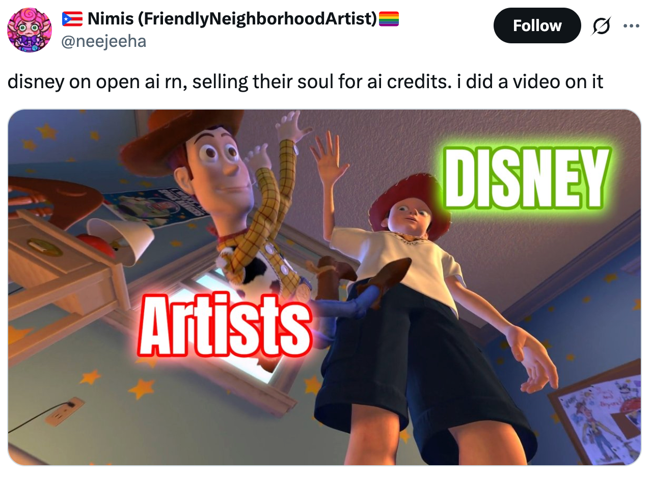 meme of disney dropping artists