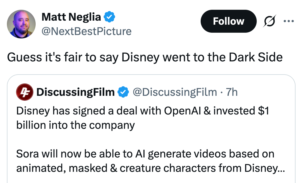 Guess it's fair to say Disney went to the Dark Side
