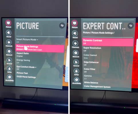 screenshot of duffer bros tv settings