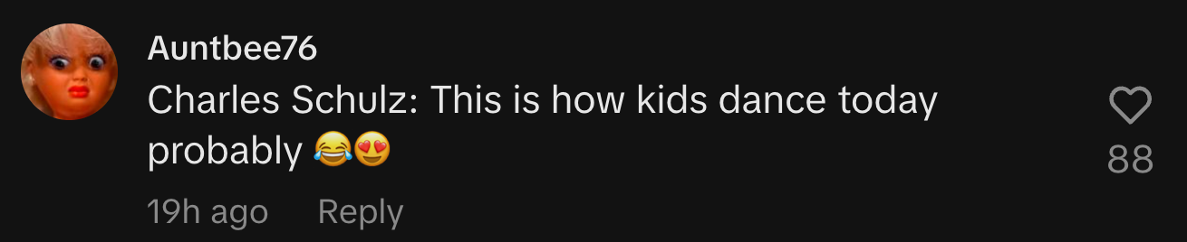 “Charles Schulz: This is how kids dance today probably 😂😍”