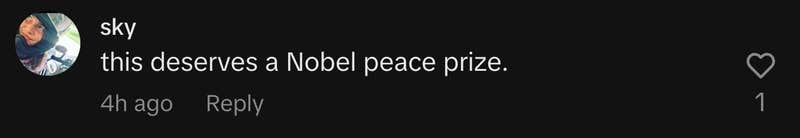 “this deserves a Nobel peace prize.”