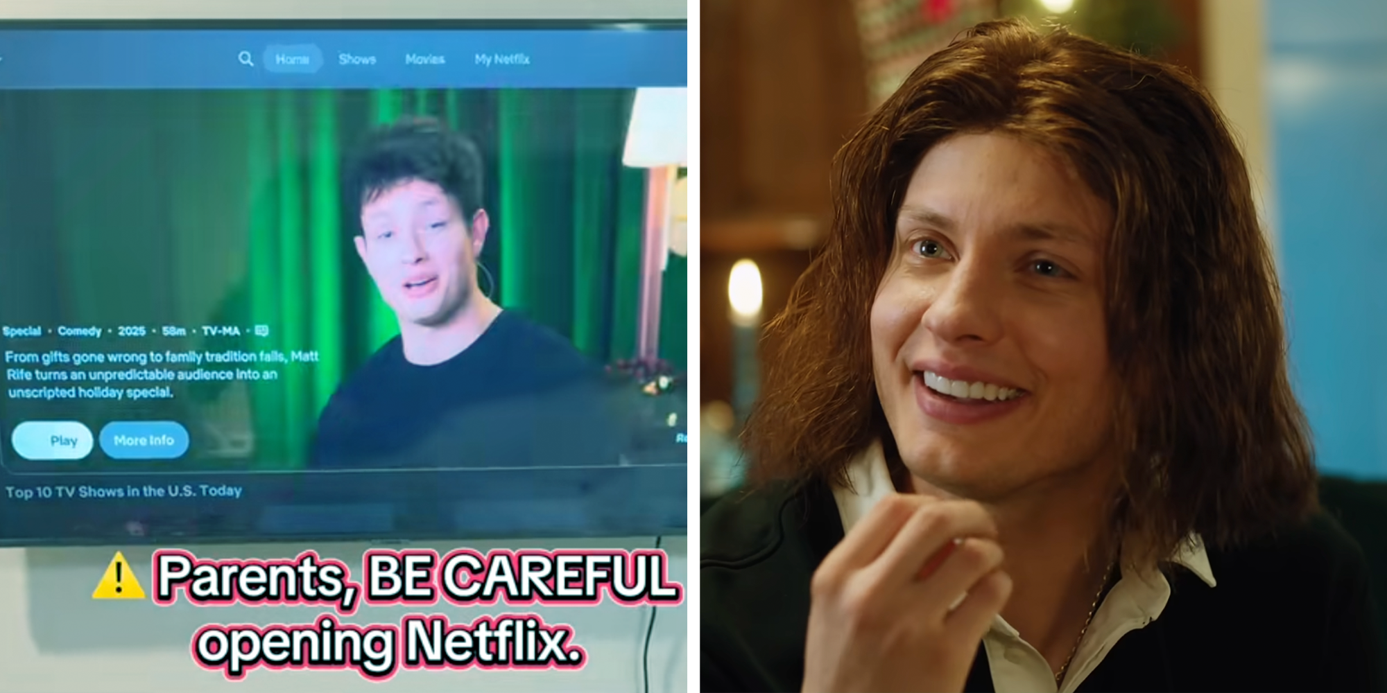 parents be careful opening netflix matt rife spoils christmas