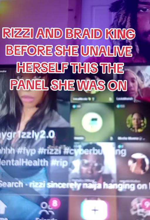 TikTok video claiming to show the livestream before Rizzi died.