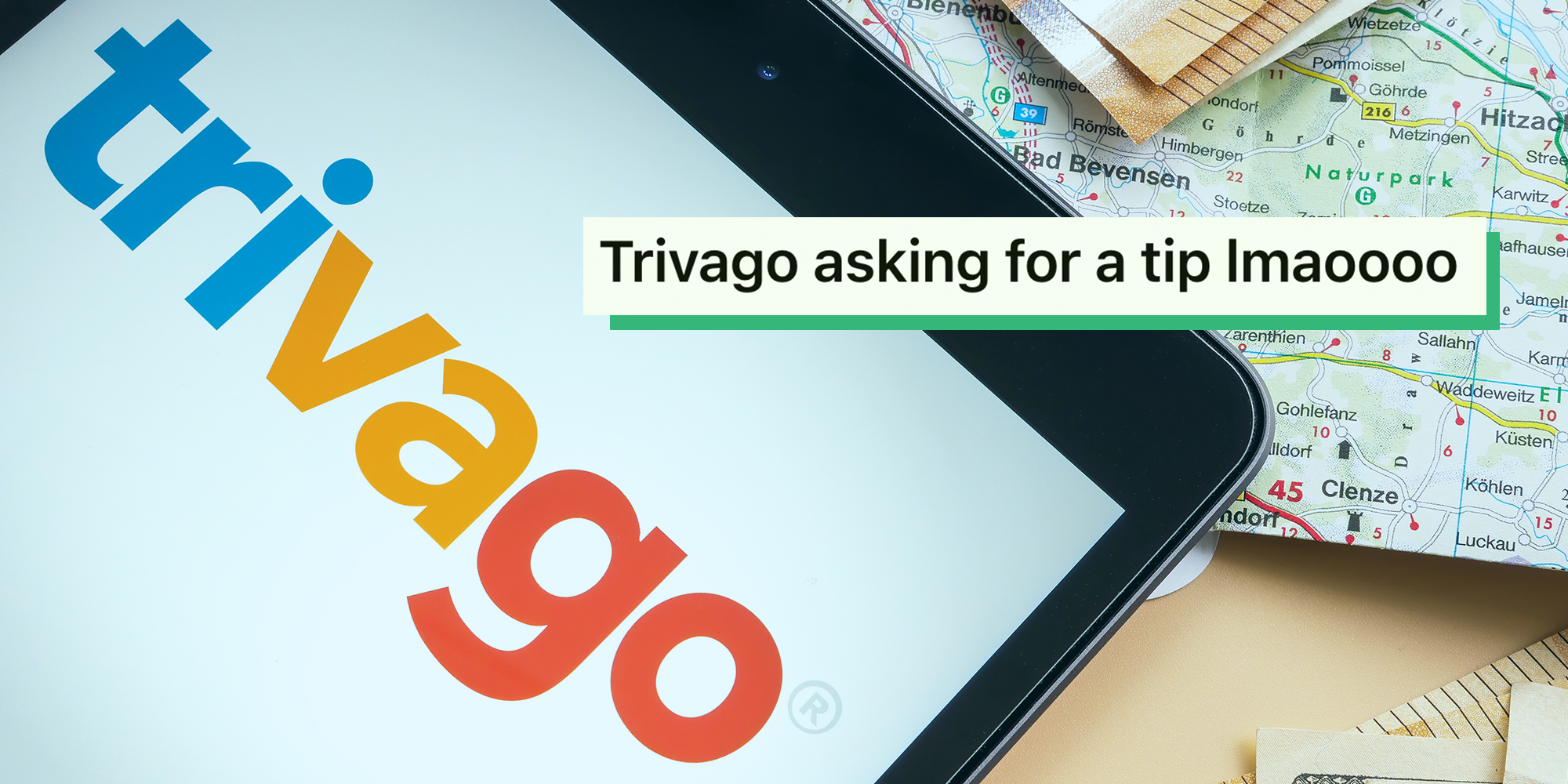trivago asks for tip at checkout