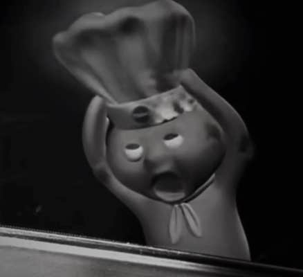 @dymeracks/TikTok, Pillsbury Doughboy screaming while trapped inside a hot oven
