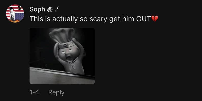 “This is actually so scary get him OUT💔”