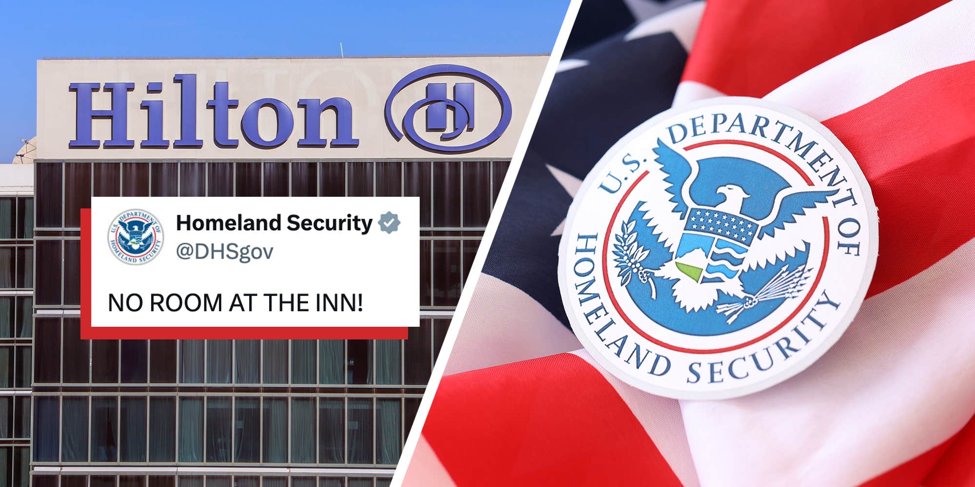 Department of Homeland Security attacks Hilton hotels over its alleged refusal to house ICE agents, sparking memes about the Third Amendment