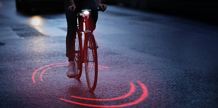Michelin Bikeosphere projecting light on pavement