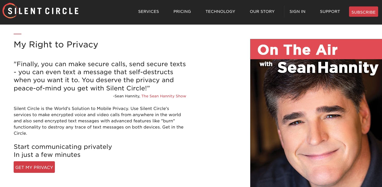 Sean Hannity hearts Silent Circle's Blackphone