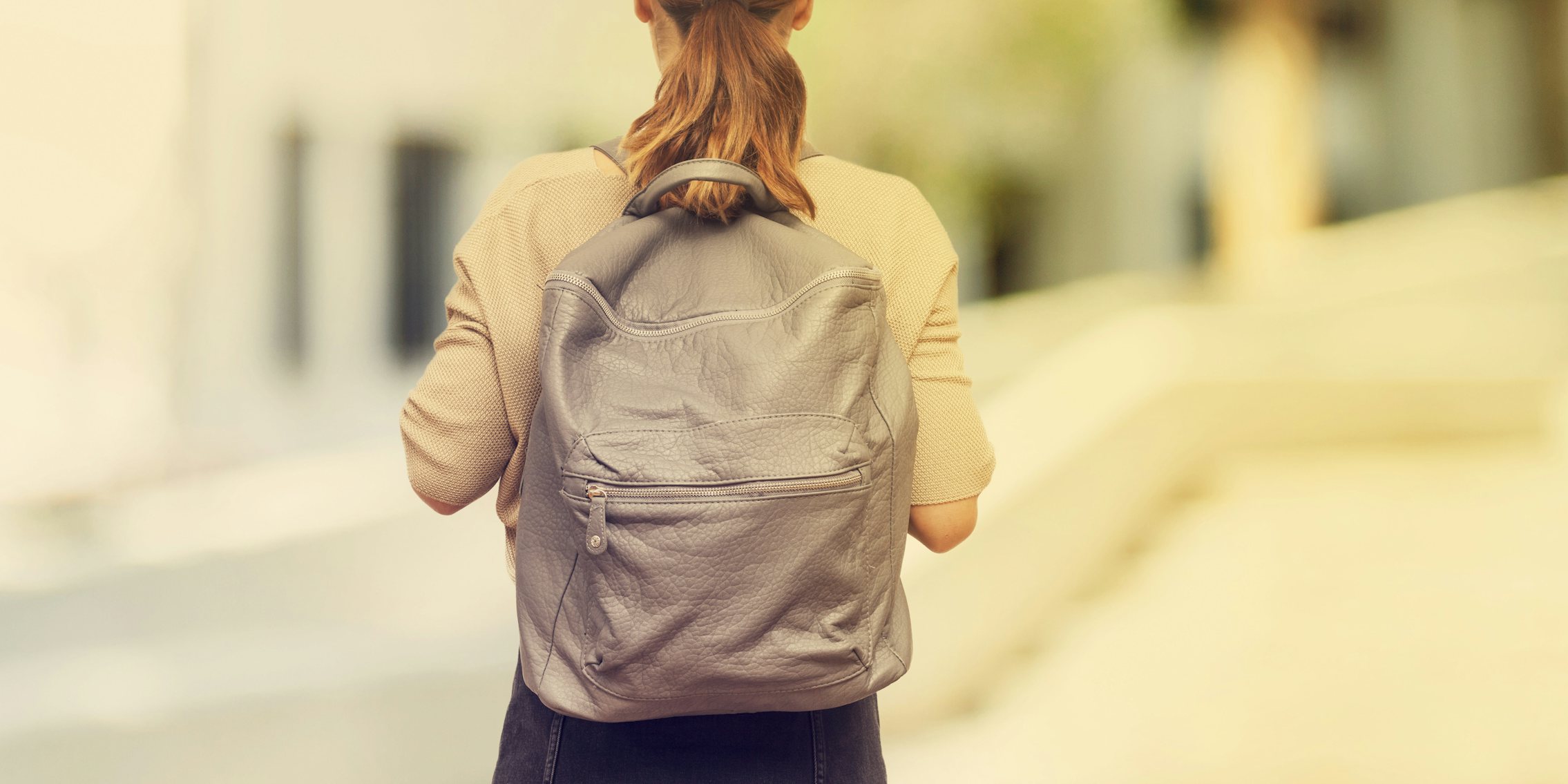 student, girl, backpack, campus, school
