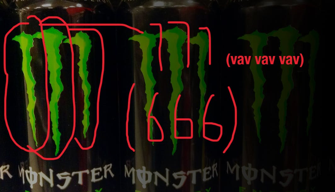 hebrew 666 monster drink