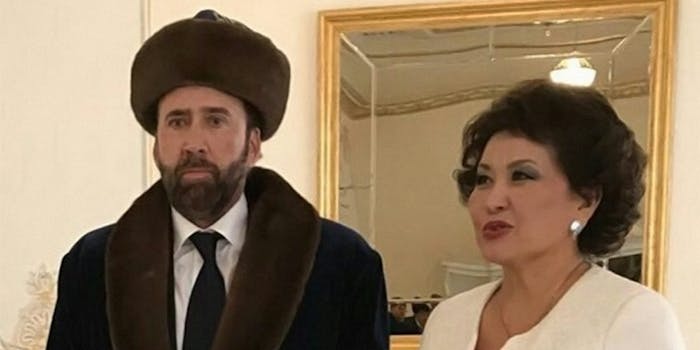 Nicholas Cage is Kazakh dress