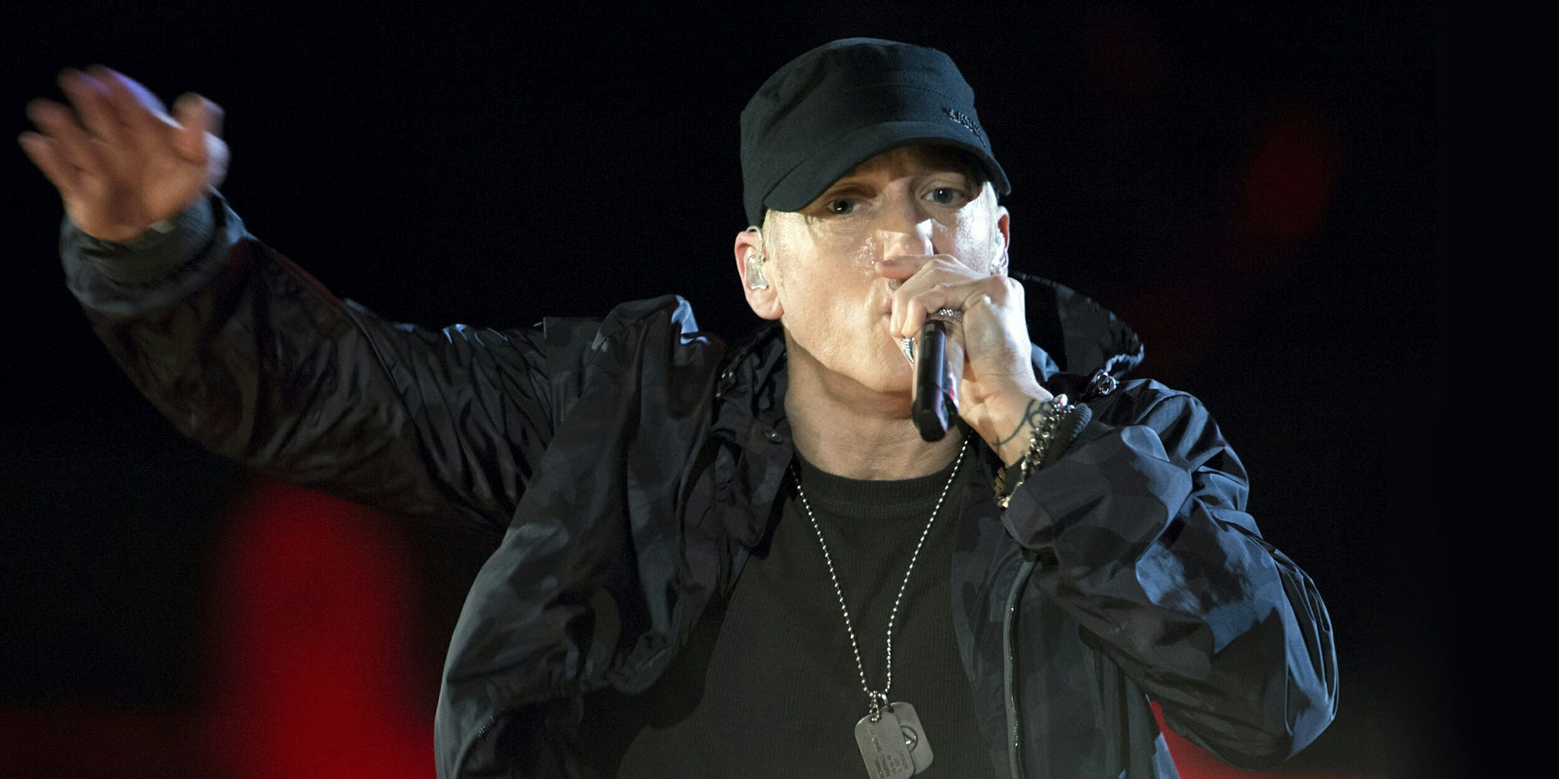 Eminem performs during The Concert for Valor in Washington, D.C.