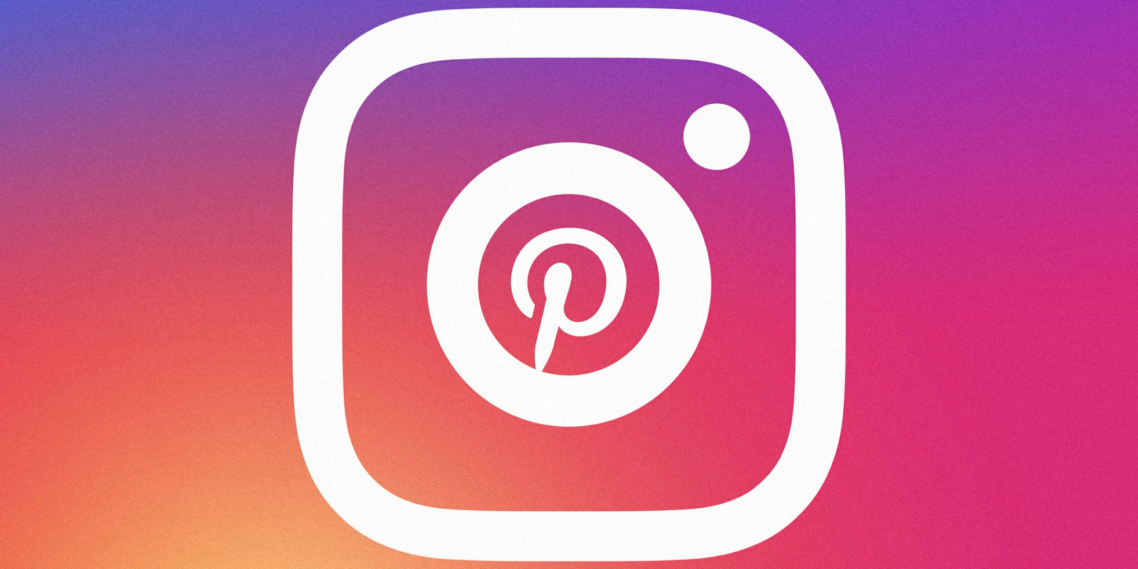 Pinterest logo inside Instagram logo camera lens