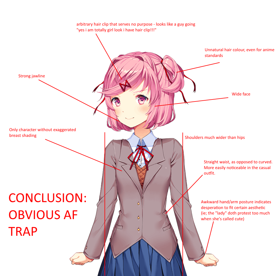 DDLC Fãs - BR - Curiosidade: muitos fãs de DDLC, com certeza já viram essa  foto da Natsuki musculosa em algum lugar. Esse meme foi criado por um  usuário do Twitter chamado @