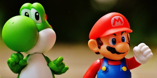 Mario and Yoshi figurines