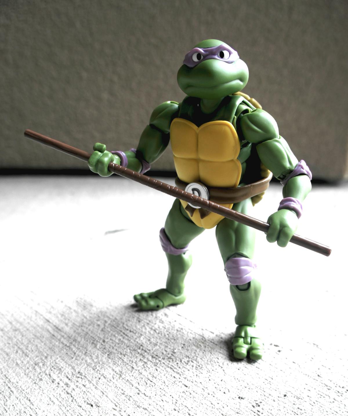 All pizzas aside, Donatello is deadly serious in battle.
