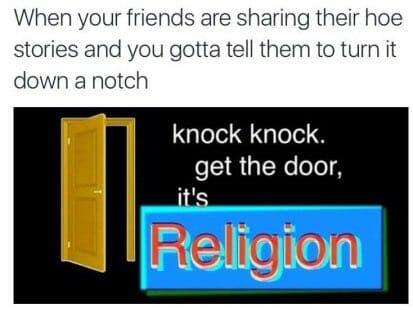 knock knock it's religion japan meme