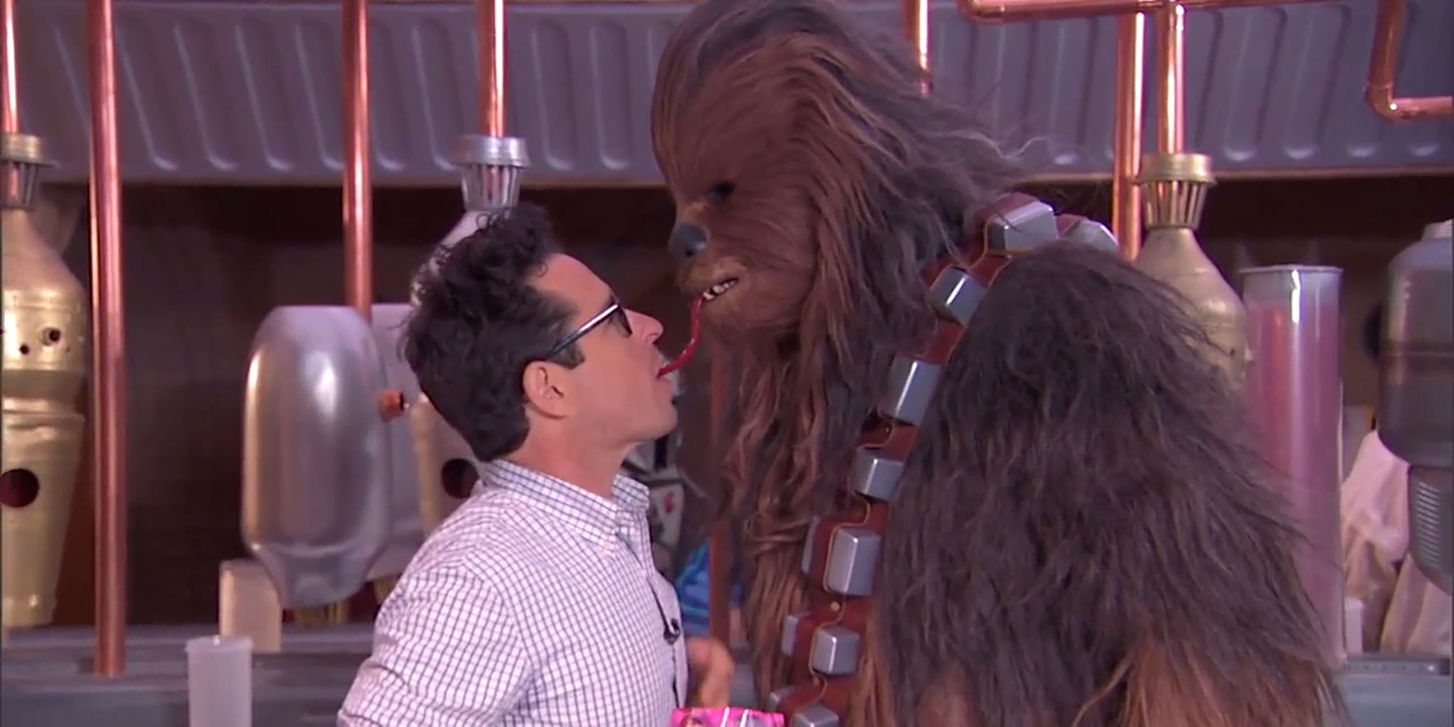 Watch J.J. Abrams And Chewbacca Do The Twizzler Challenge - The Daily Dot